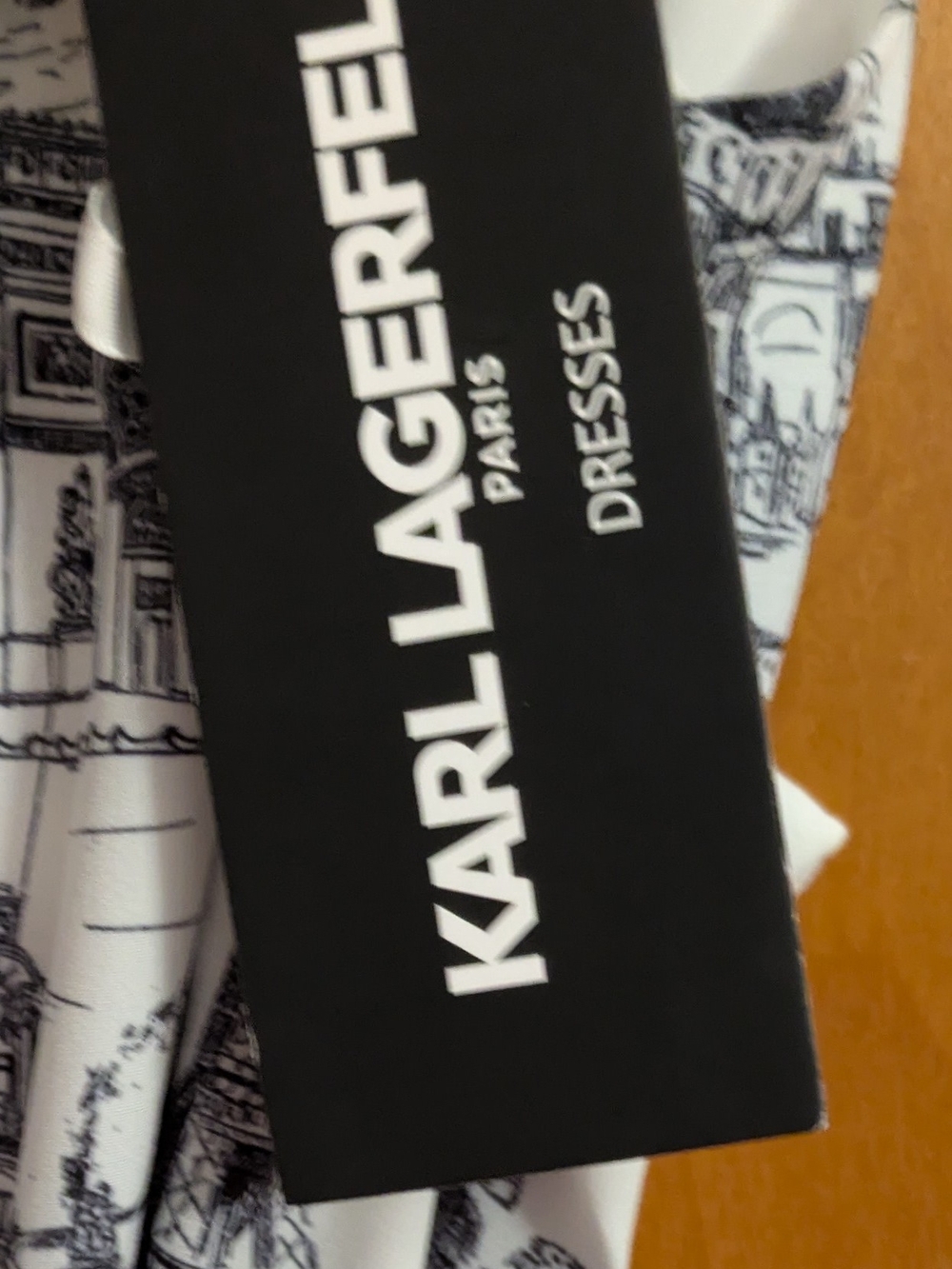 Karl Lagerfeld Black and White Scenic Print Maxi Dress - Picture 7 of 9